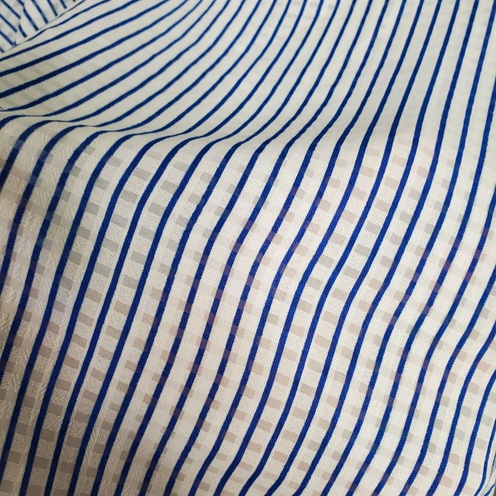 Chico's 3 Size XL Tunic Semi Shear Cover Up Pullover Striped Textured Roll Tab - Picture 14 of 14